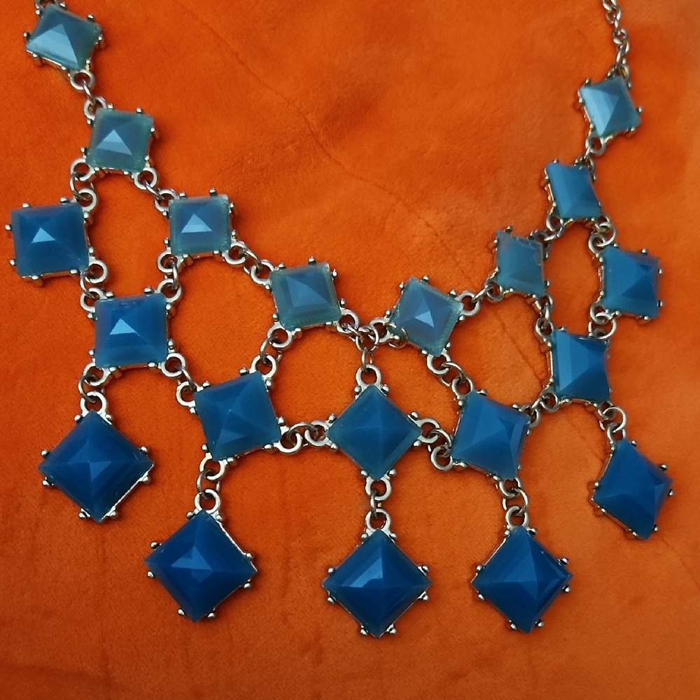 Turquoise Blue Necklace with Intricate Design